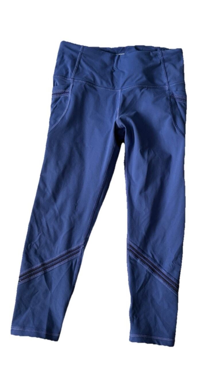 Victoria Secret Sport Leggings Size S Small Navy Blue With Pockets Capri Pants